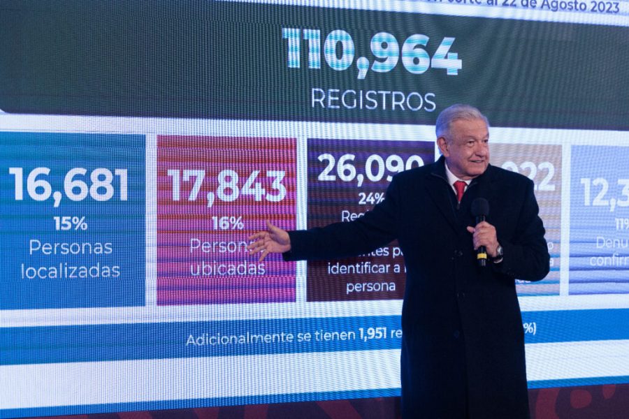 Gobierno de AMLO busca a 92 mil de 110 mil desaparecidos; “No se ha borrado ningún registro”